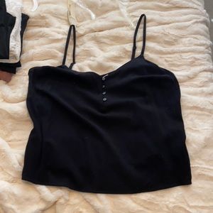 Black tank top button on front